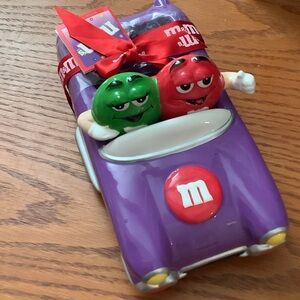 M&M's Vibrant Purple Toy Car with Green and Red Figures